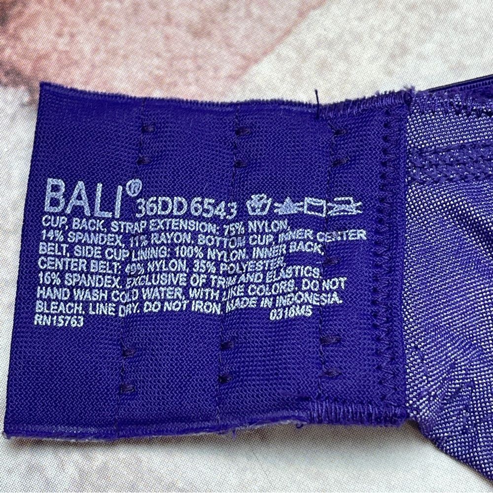 Bali Women's Lace Desire 6543 Purple Lace Bra Size 36DD - Picture 5 of 9